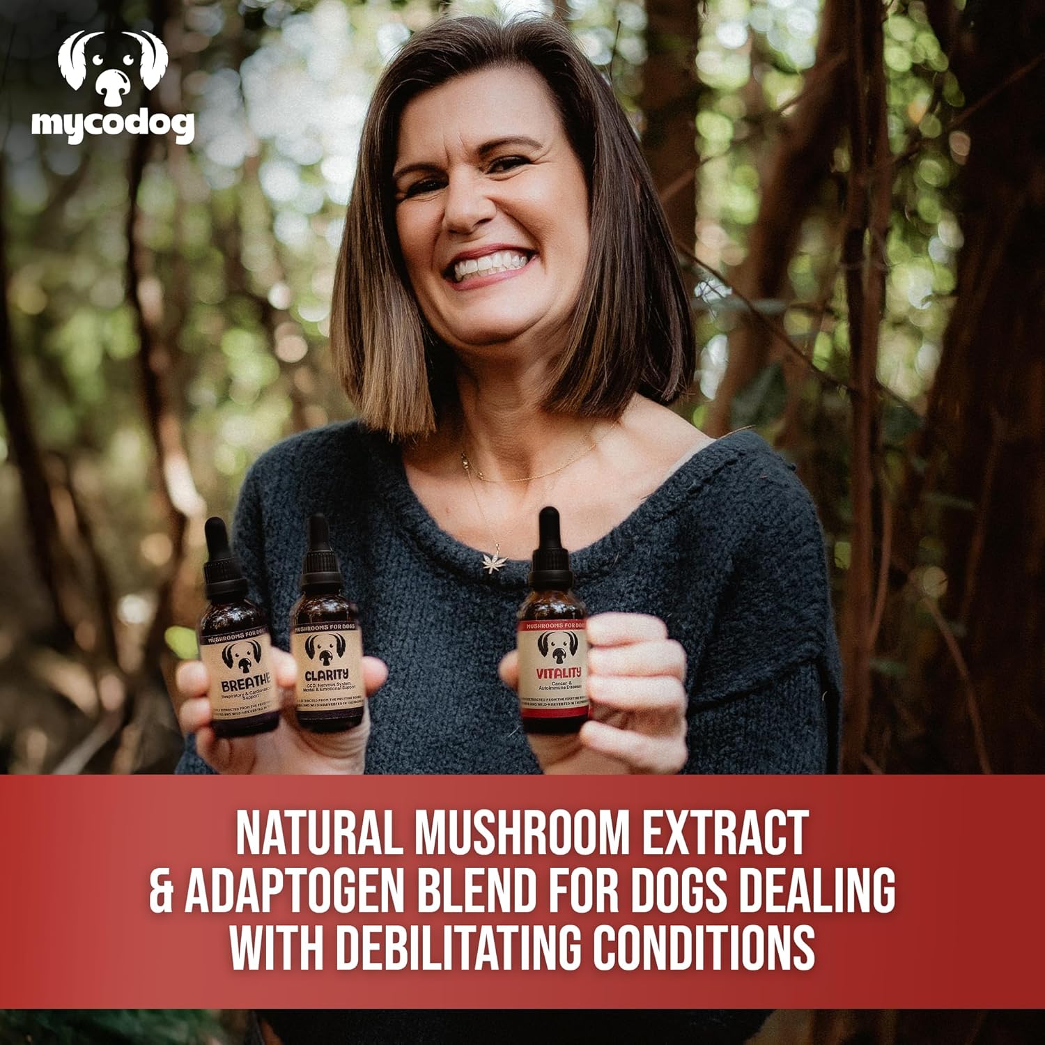 MycoDog Vitality - Mushroom & Adaptogen Supplement for Dogs - Immune Health, Senior Dog, & Daily Wellness Support - Turkey Tail Mushroom for Dogs, Reishi, Chaga - Image 2