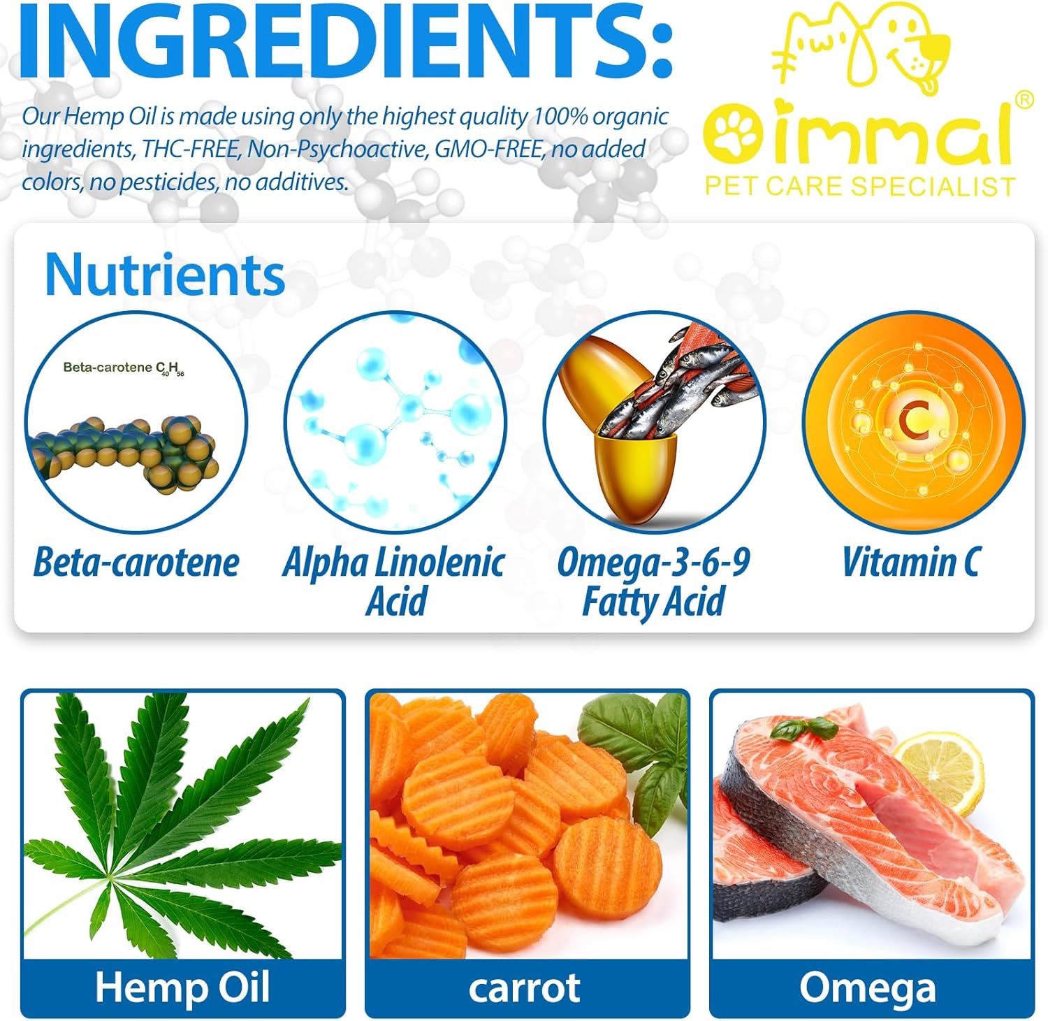 Oil for Dogs & Cats 60ML,Pet Oil for Pain,Skin,Arthritis Pain,Pain Relief,Calming,Omega 3,6,9 for Dog Emotions,Barking & Dog Joints,Supports & Maintains Healthy Joints (1 Pack, Blue) - Image 4