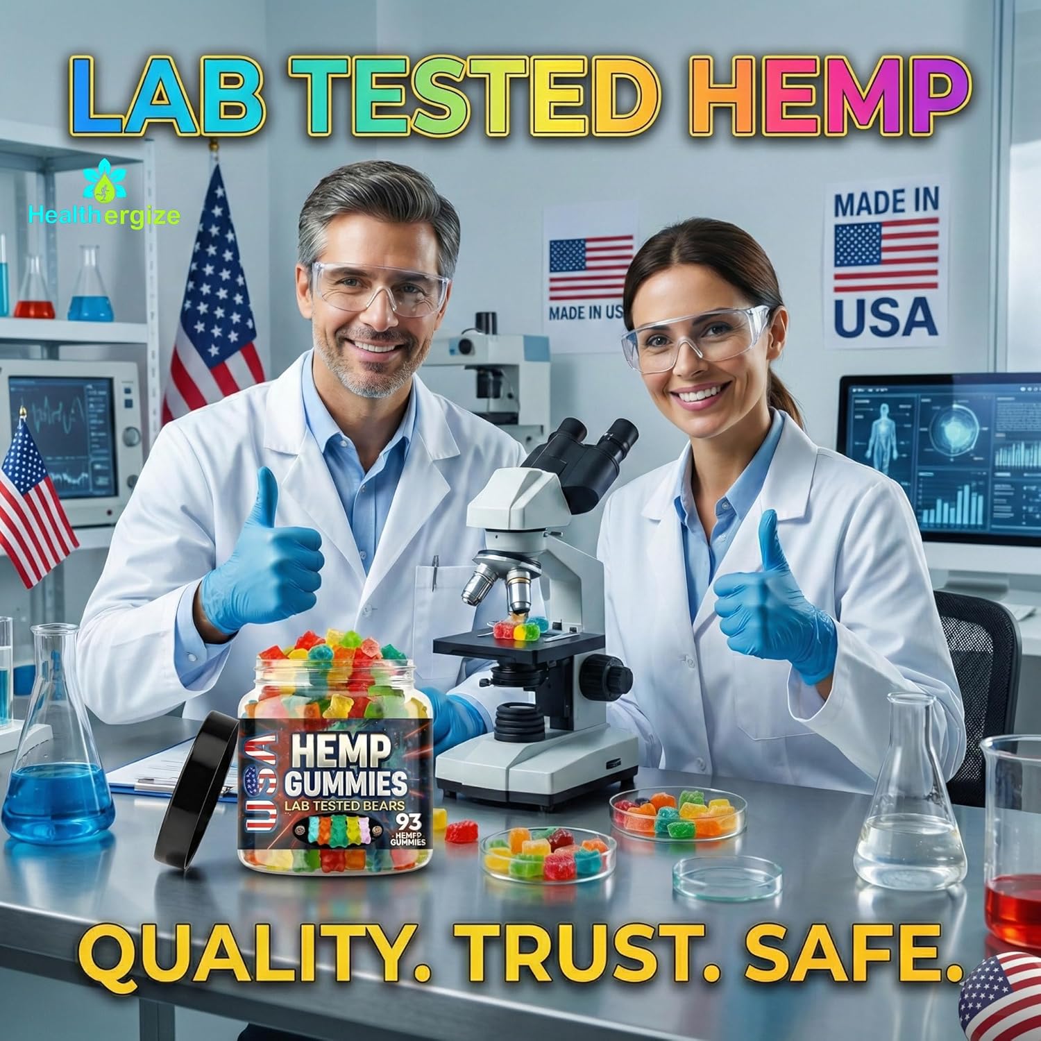 Hemp Gummies For Sleep And Calm-Hemp Oil Gummy Bears Edibles Fruity Candy-Made In USA-93 Bears - Image 8