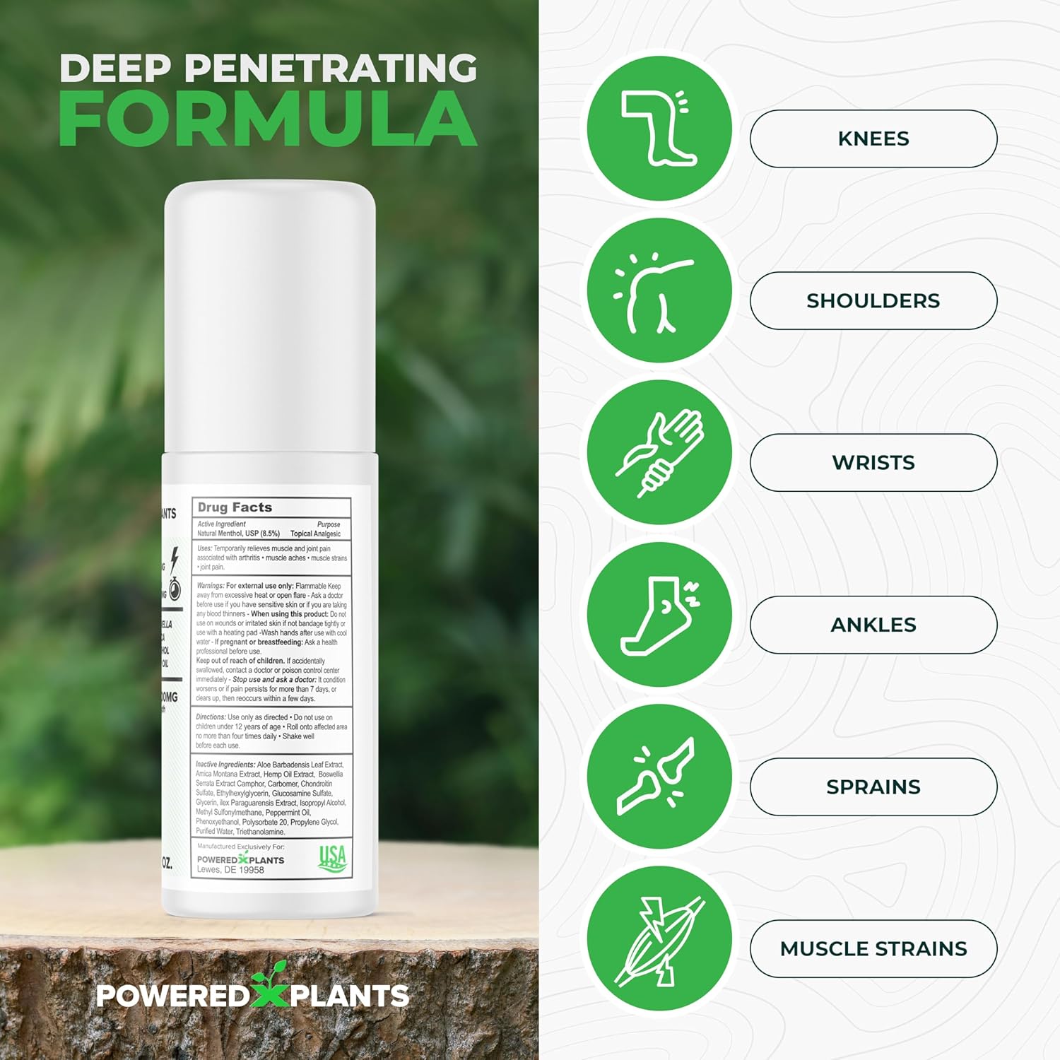 Hemp Oil Roll On - Menthol Rub with Boswellia & Arnica - 12,000mg Extra Strength Oil for Muscle Discomfort by Powered X Plants - Pack of 2, 3 fl.oz. - Image 4