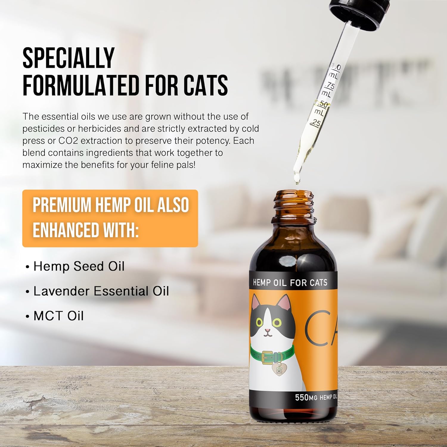Calm Drops for Cats - Lavender Hemp Oil Blend for Balance During Fireworks, Travel, Alone Time, & New Environments - USDA Organic Cat Calming Drops - New & Improved Formula - 2 oz - Image 9