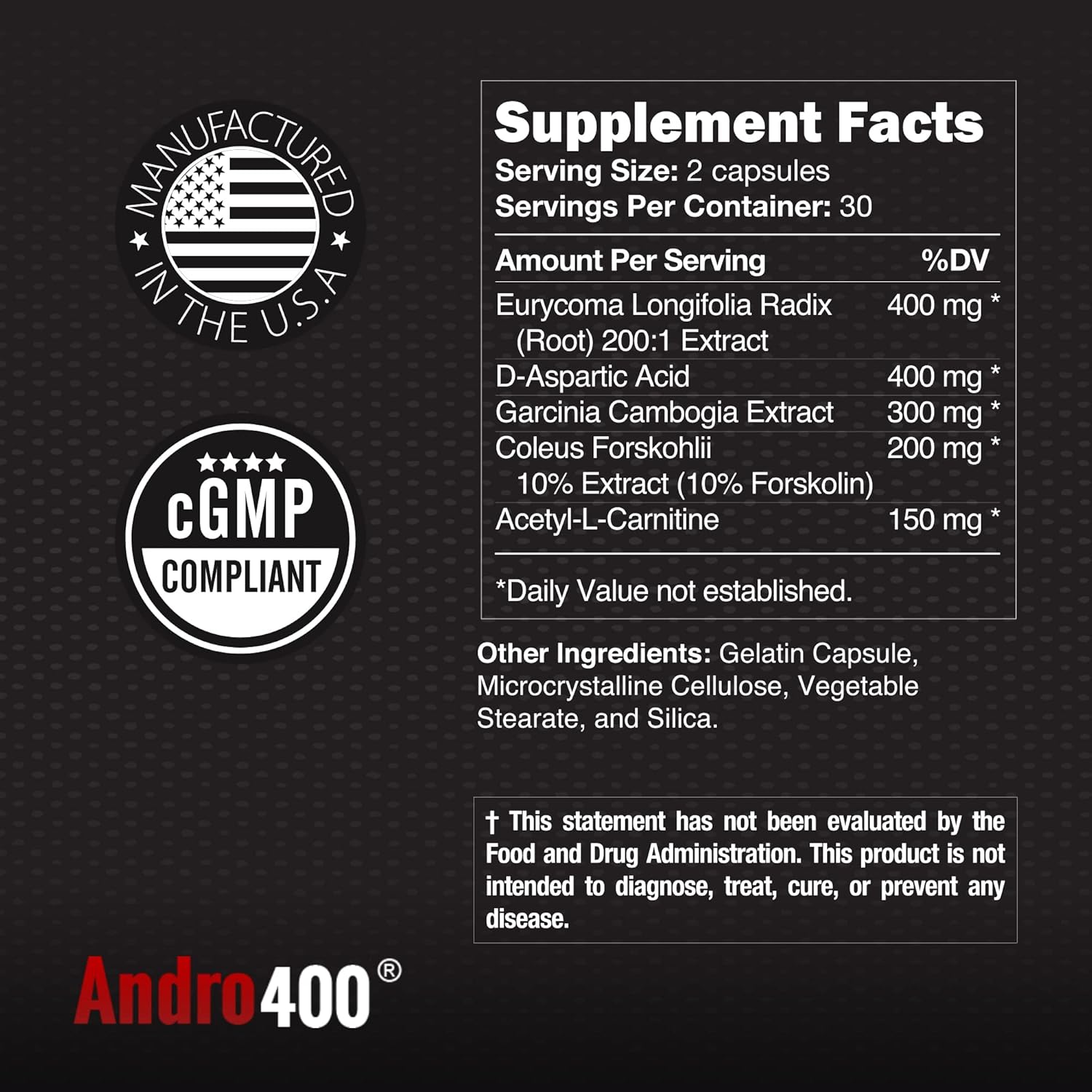 Andro400 Ultra Max T Maximum Strength T-Support Complex – 200:1 Tongkat Ali, ForsLean, & D-Aspartic Acid – Premium Formula for Lean Muscle & Metabolism – 1 Pack, 60 Capsules - Image 5