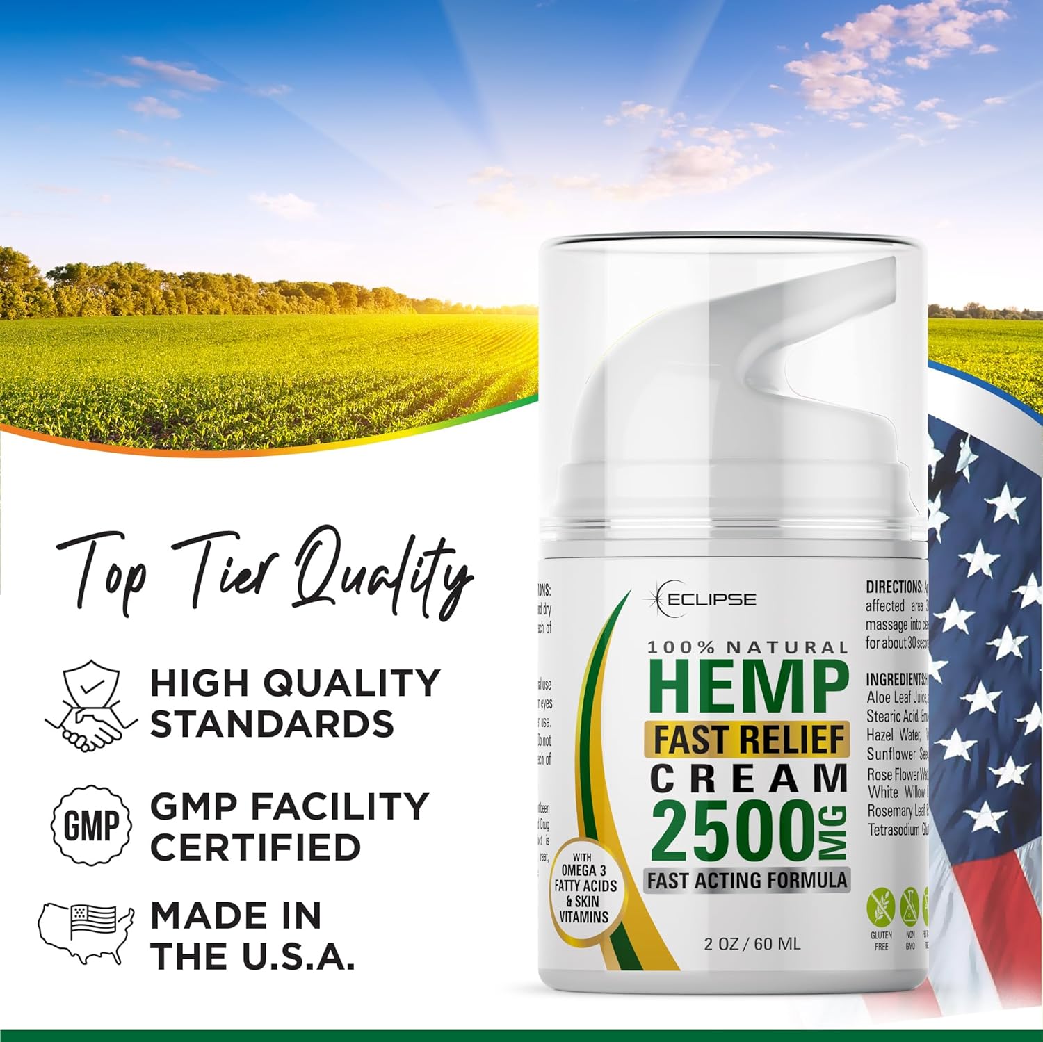 Hemp Cream by Eclipse - Natural Hemp Extract Cream - Made in USA - 2 Pack - Image 5