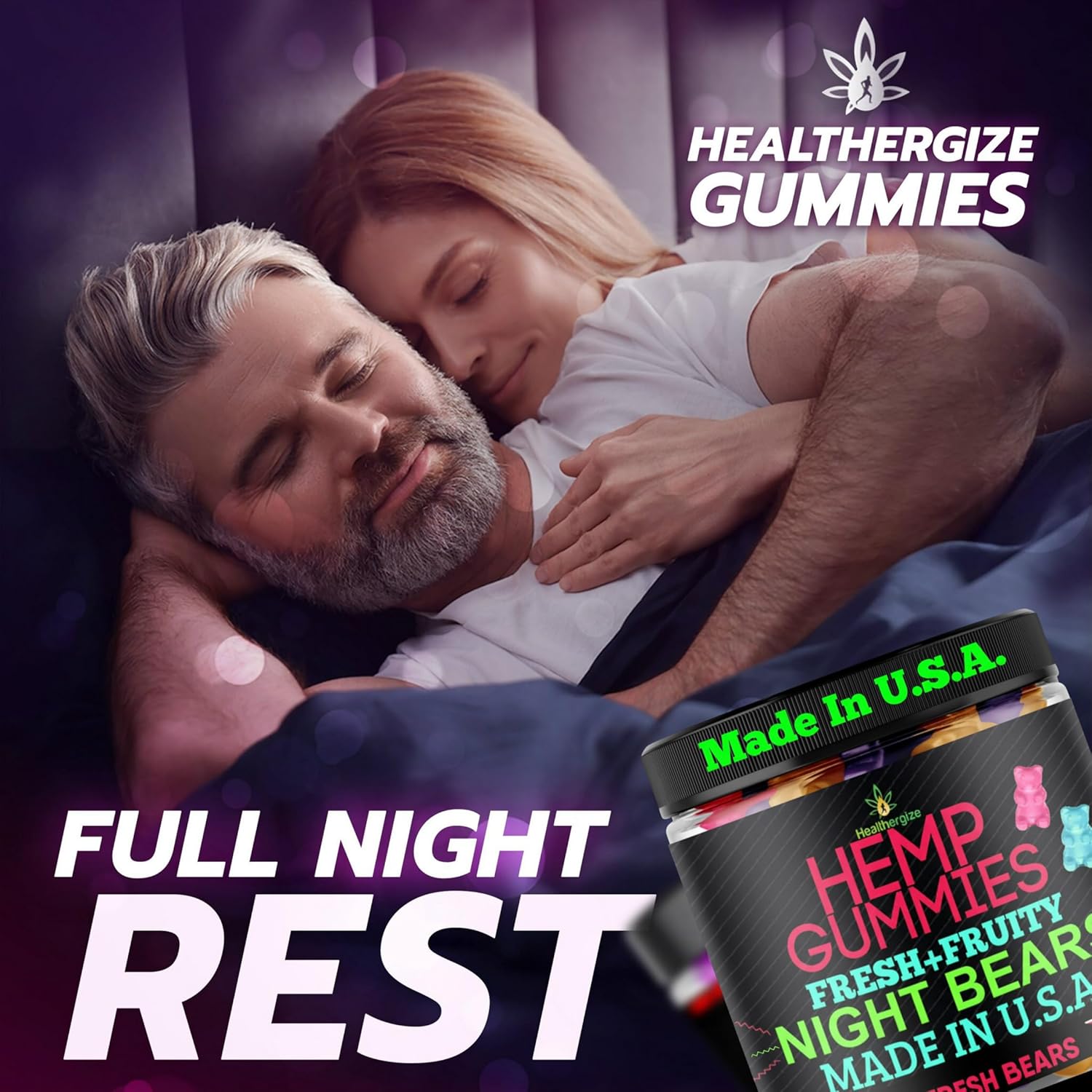 Hemp Gummies for Sleep-Calm Relaxation Fruity Gummy Bears Edibles, Restful Bedtime-Natural Hemp Oil Omega Candy-Made in USA-90 Count - Image 4
