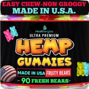 Hemp Gummies for Sleep and Relaxation-Calm,Fresh Fruity Candy Flavors-Peace and Full Rest Hemp Oil Gummy Bear Edibles-Made in USA-90 Bears