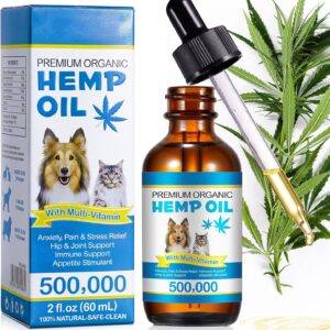 Pet Oil for Dogs and Cats Anxiety Stress Pain Relief Joint Hip Πrthritis Sleep Aid Calming Oil Drop Improves Skin & Coat, Natural Extract Treats Dog Calming Oil 60ML