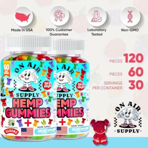 Hemp Gummies - Extra Potency - 3,500 MG for Pain & Stress Relief. Flavorful Mix Natural Hemp Oil Gummies+ Extract for Sleep, Anxiety, Calm & Joint Support - Gluten-Free Bites - Made in USA