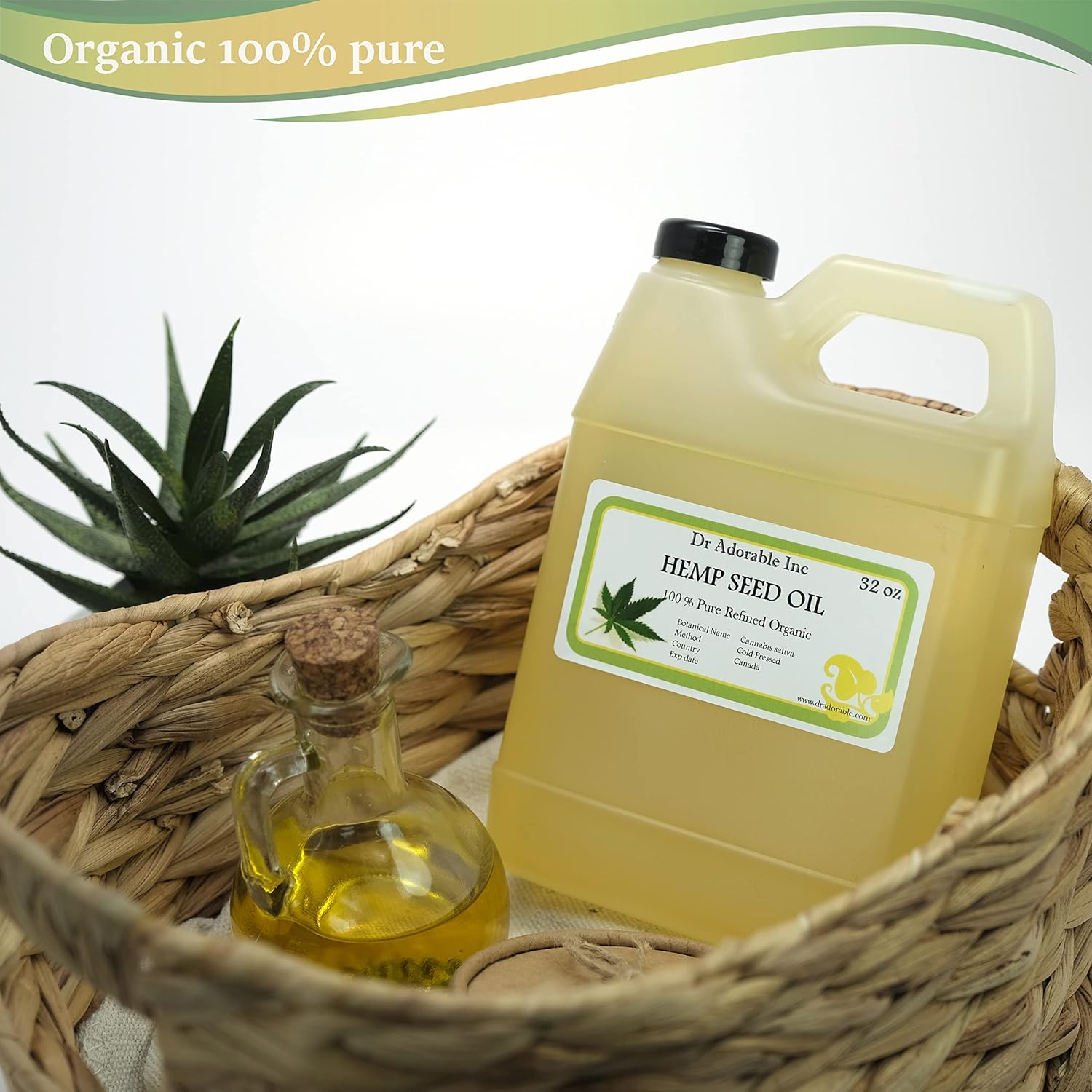 Dr Adorable - 32 oz - Hemp Seed Oil Refined - 100% Pure Natural Cold Pressed Organic - Image 2