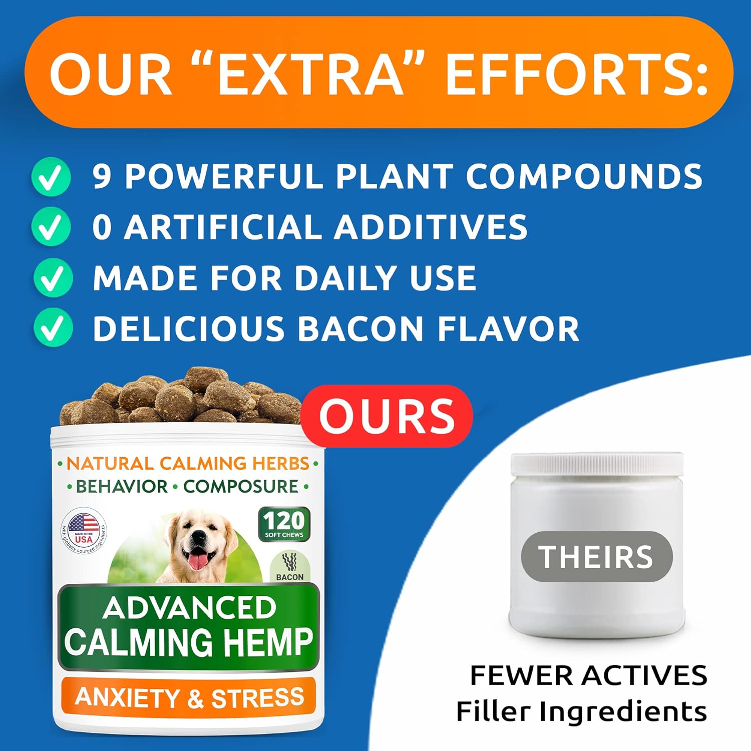 BARK&SPARK Advanced Calming Hemp Treats for Dogs - Hemp Oil + Melatonin - Anxiety Relief - Separation Aid - Stress Relief During Fireworks, Storms, Thunder - Aggressive Behavior, Barking - 120Ct BBQ - Image 5