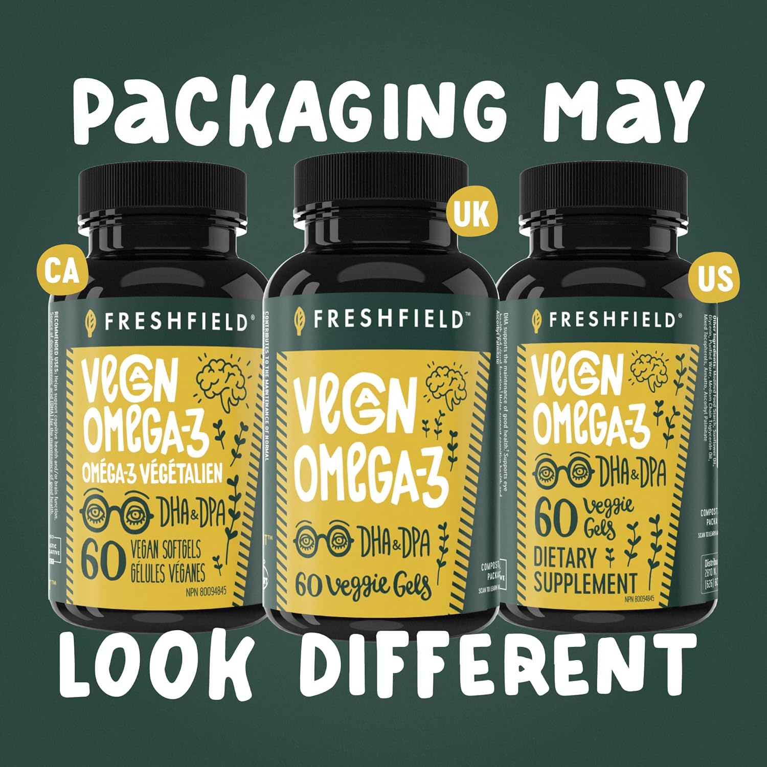 Freshfield Vegan Omega 3, Algae (Algal) Oil, Fish Oil Free Company, Third Party Tested, Carrageenan Free, DHA Supplement w/DPA, Plant Based Omega. Supports Heart, Brain, Joint Health - Image 7