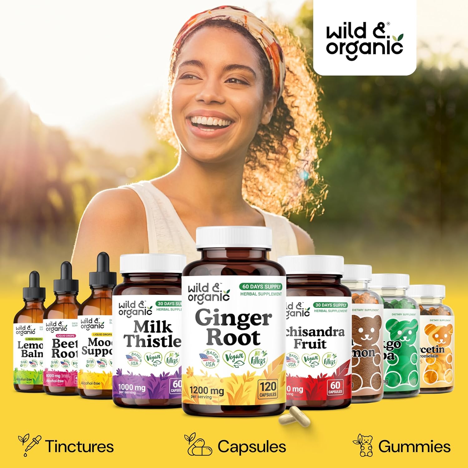 Wild & Organic Ginger Root Capsules 1200 mg - Immune & Digestive Support - Ginger Root Supplement - Zingiber Officinale Powder - 60 Days of Supply - Vegan, No Fillers, Non-GMO - 120 Count - Image 6