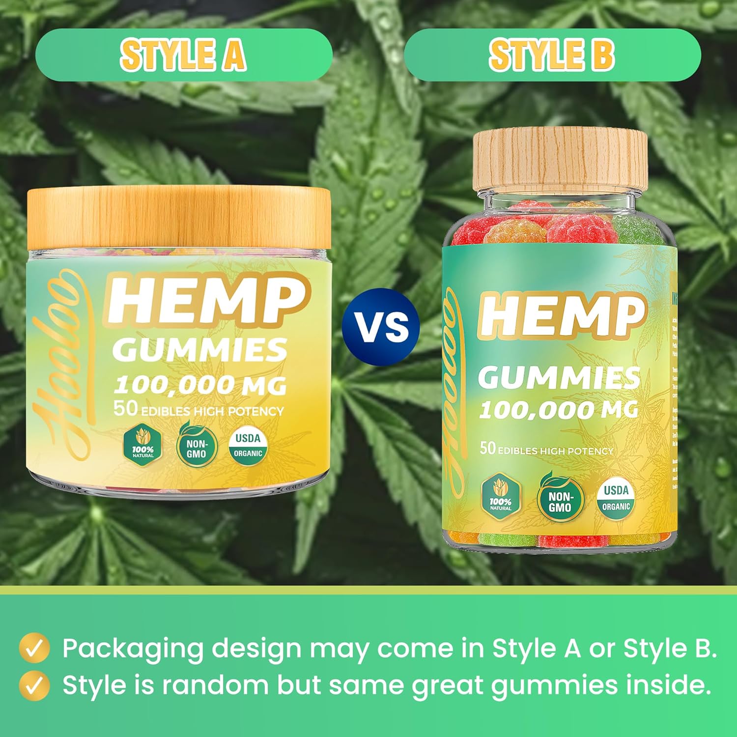 HOOLOO Hemp Gummies 100,000mg for Deep Sound Bedtime Support and Discomfort Relief, Fruity Gummy Infused Omega 3 Vitamins, Made in USA - Image 2