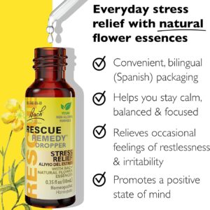 Bach Rescue Remedy Dropper 10mL, Natural Stress Relief, Homeopathic Flower Essence, Vegan, Gluten & Sugar-Free, Non-Habit Forming (Non-Alcohol Formula)