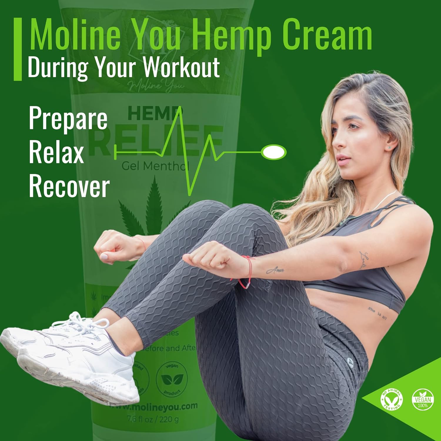 Natural Powerful Hemp Cream, for Joint & Muscle Discomfort, Back, Neck, Knee, Shoulders HIPS. Formula with Hemp Oil Extract, Arnica, Menthol (Collapsible 7.6 Oz) - Image 4