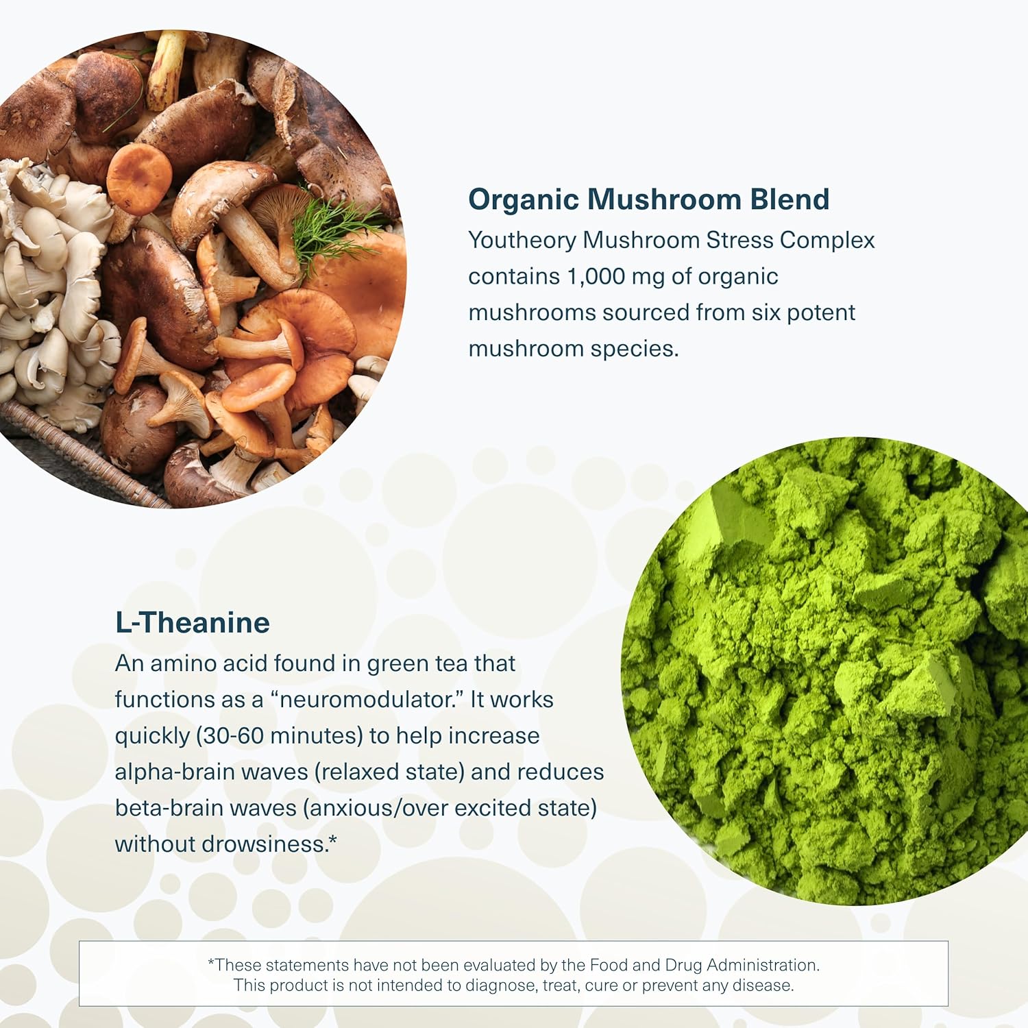 Youtheory Mushroom Stress Complex, Organic Full-Spectrum Mushrrom with L-Theanine, Help Reduce Stress and Promotes Mental Calmness, 60 Vegetarian Capsules - Image 5