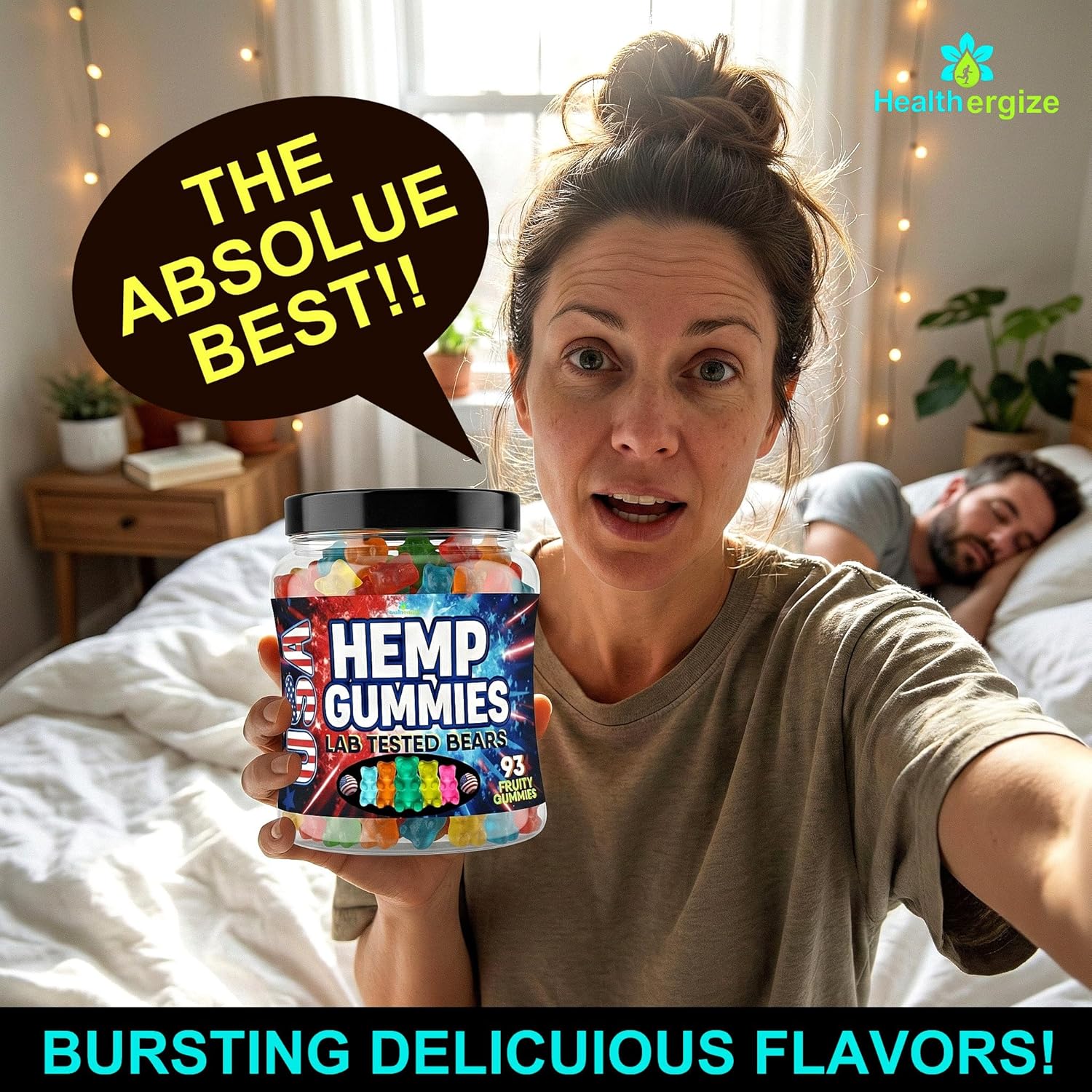 Hemp Gummies For Sleep And Calm-Hemp Oil Gummy Bears Edibles Fruity Candy-Made In USA-93 Bears - Image 4