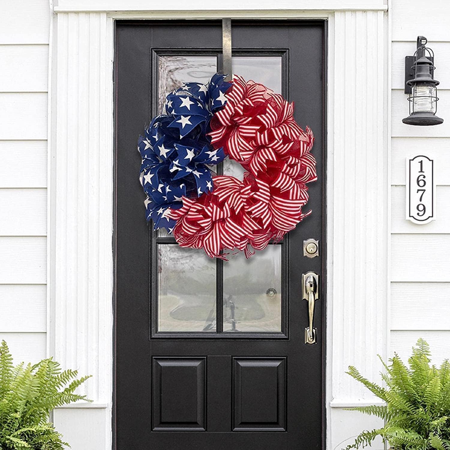 250th Anniversary Patriotic Wreath, Red White and Blue Wreath All-Weather Farmhouse Outdoor Holiday Decoration, Memorial Wreaths 3D Eagle Wreaths for Front Door (F) - Image 4