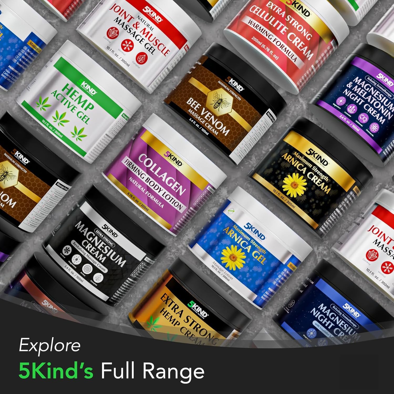 5Kind Extra Strong Magnesium Cream 10.1 fl oz - Neuropathy Nerve Relief Cream - Lotion for Restless Legs - Magnesium Rub Infused with Arnica, Eucalyptus, Comfrey, Menthol & Hemp Oil - Image 13