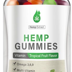 Hemp Gummies High Potency for Sleep, Pain, Anxiety - 100% Natural Hеmp Oil Infused Gummies - Natural Fruity Bear Hemp Gummy for Adults Vegan - 80Counts