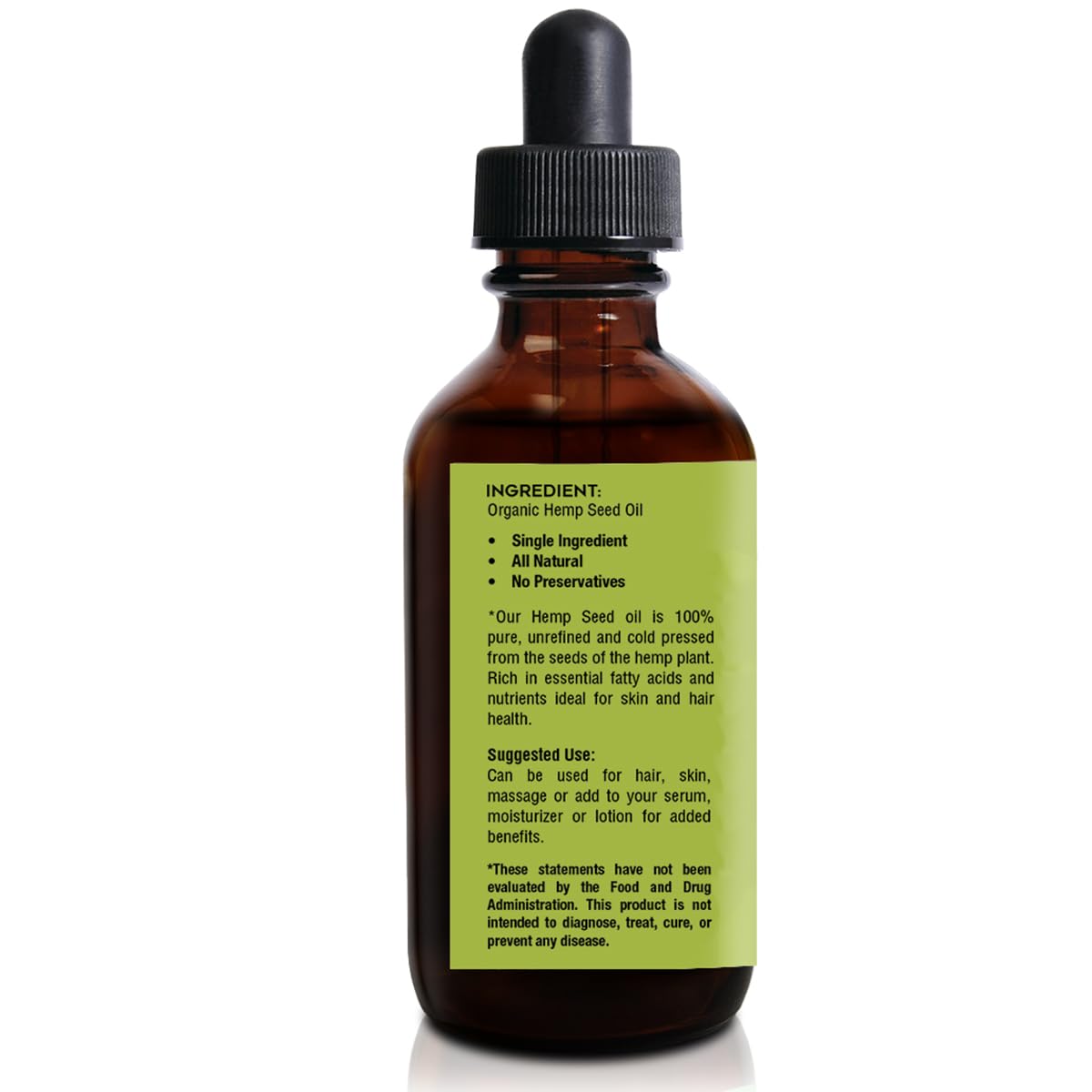 Tropical Holistic 100% Pure Organic Hemp Seed Oil (4oz) - Cold Pressed Natural Skincare for Face, Hair, Nails, Cuticles, Makeup, Massage, DIY Projects - Image 3