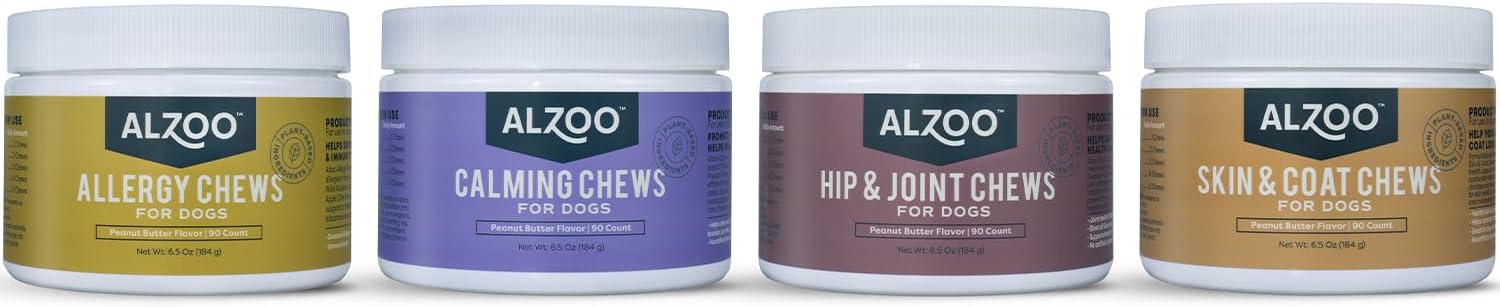 ALZOO Calming Chews for Dogs Anxiety, Peanut Butter Flavor - Plant Based Dog Calming Treats, Stress Relief for Storms, Fireworks, Grooming, Separation Anxiety, Made w/Valerian & Chamomile, 90 ct - Image 8