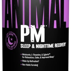Animal PM - Sleep Aid for Adults Non-Habit Forming Relaxation Enhancer and Mood Support with Melatonin, L-Theanine, Zylaria, Zinc, Magnesium, Vitamin B6, GABA + AKG Anabolic Stack Supply, 30 Count