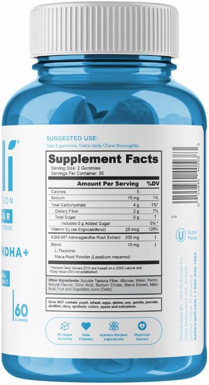 Goli Zero Sugar Ashwagandha & Vitamin D, Maca, L-Theanine Gummies, No Artificial Sweeteners, No Sugar Alcohols. Mixed Berry, KSM-66, Vegan, Plant Based, Non-GMO, Gluten-Free & Gelatin Free. (1) - Image 7