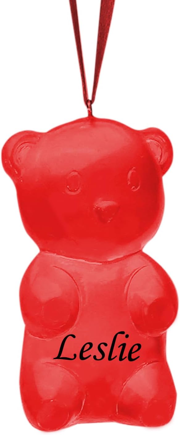 Gummies Christmas Ornament CBD Sleeping Vitamin Bear Gummy Red Christmas Tree Decoration with Custom Name