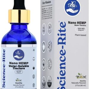 Nano Water-Soluble Hemp - Ultra-Fast-Acting Drops for Maximum Results - Scientific-Grade, 3X Faster, 9X Absorption, Cold Extracted - Vanilla Flavor. (500mg)