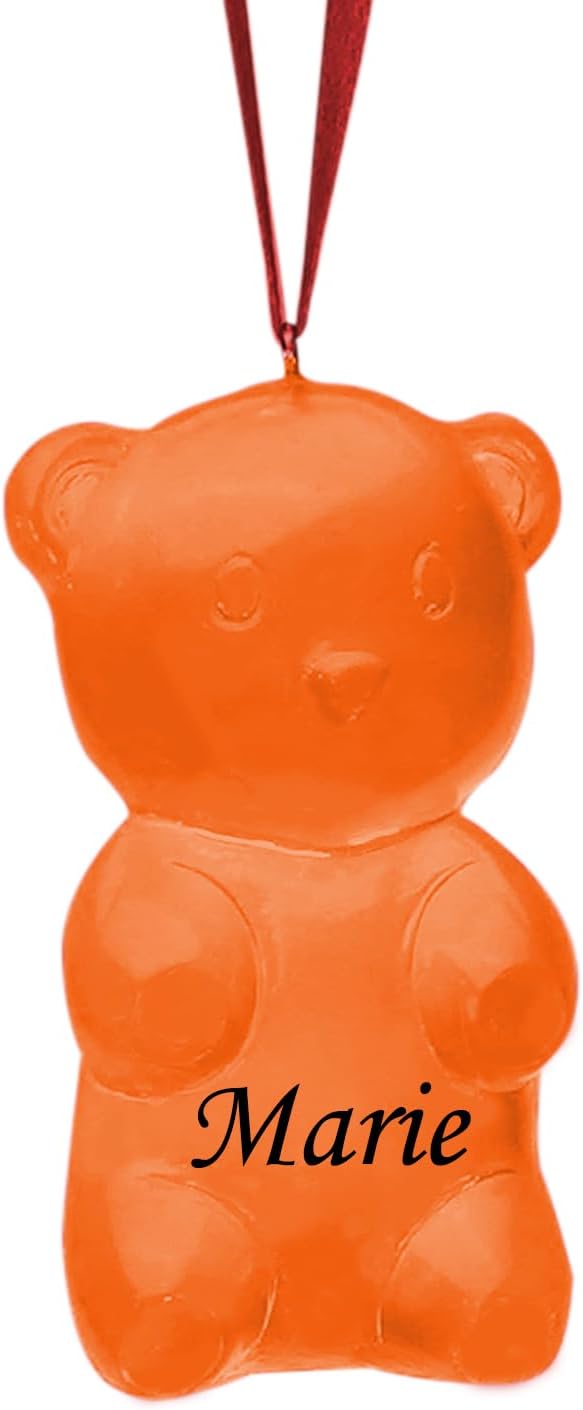 Gummies Christmas Ornament CBD Sleeping Vitamin Bear Gummy Orange Christmas Tree Decoration with Custom Name - Image 2