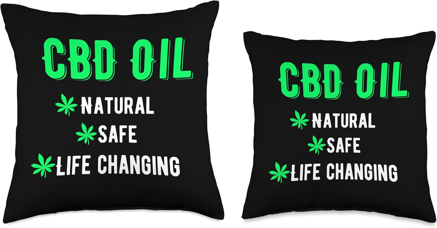 CBD Oil Gift Men Women Throw Pillow - Image 3