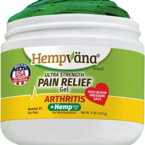 Hempvana Arthritis Pain Relief Gel, Ultra-Strength for Arthritis in Muscles & Joints. Enriched with Hemp Seed Oil, AS SEEN ON TV. Non-Greasy. Targeted Long-Lasting Relief. Works Fast, 3 Oz.