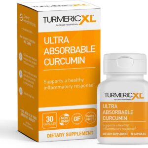OmegaXL TurmericXL Natural Joint Support Supplement 250mg Turmeric Extract Delivers 45x More Curcumin - High Absorption, Gluten-Free – 30 Veggie Capsules