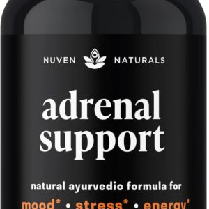 Nuven Naturals Adrenal Support - Cortisol Manager & Adrenal Support Supplements with Ashwagandha Extract, Rhodiola Rosea, Holy Basil to Help Stress, Fatigue & Energy | Adaptogens | 90 Capsules