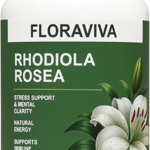 Floraviva Rhodiola Rosea Capsules 500mg - Natural Adaptogen Supplement for Stress Support, Mental Focus & Energy - Non-GMO