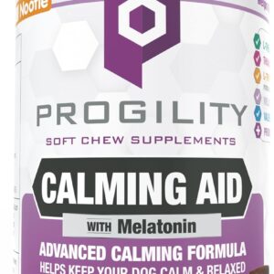 Nootie Progility Dog Calming Supplement for Stressful Situations & Daily Support – Supports Calm Behavior & Emotional Balance with Melatonin, Soft Calming Chews (90 Count)