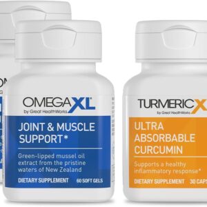OmegaXL Powerful Joint and Muscle Support Supplement 60 Count (2 Pack) & TurmericXL (30 Count)