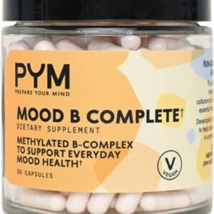 PYM Vitamin B Complex Mood Support Supplement (30 Count) | Methylated B Complex for Everyday Mood & Energy Support | Vitamin B6 and Vitamin B12 | Non-GMO, Vegan, Gluten-Free