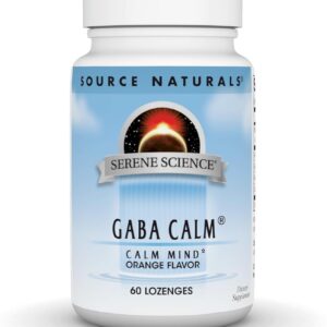 Source Naturals Serene Science, GABA Calm - Supports A Calming Mood, Quick Dissolving Orange Flavor - 60 Lozenges