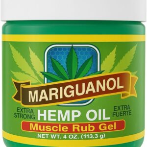 Extra Strong Muscle Rub Gel with Hemp Oil, Menthol & Camphor – Cooling, Fast-Absorbing Topical Gel for Post-Workout Active Lifestyles – Net Wt. (4 Ounce (Pack of 1))