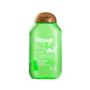 Justk Hemp Oil and Tea Tree Oil Body Wash, Tea Tree Body Wash, Natural Plant Formula, Effectively Removes Excess Skin Oil, Suitable for Men and Women