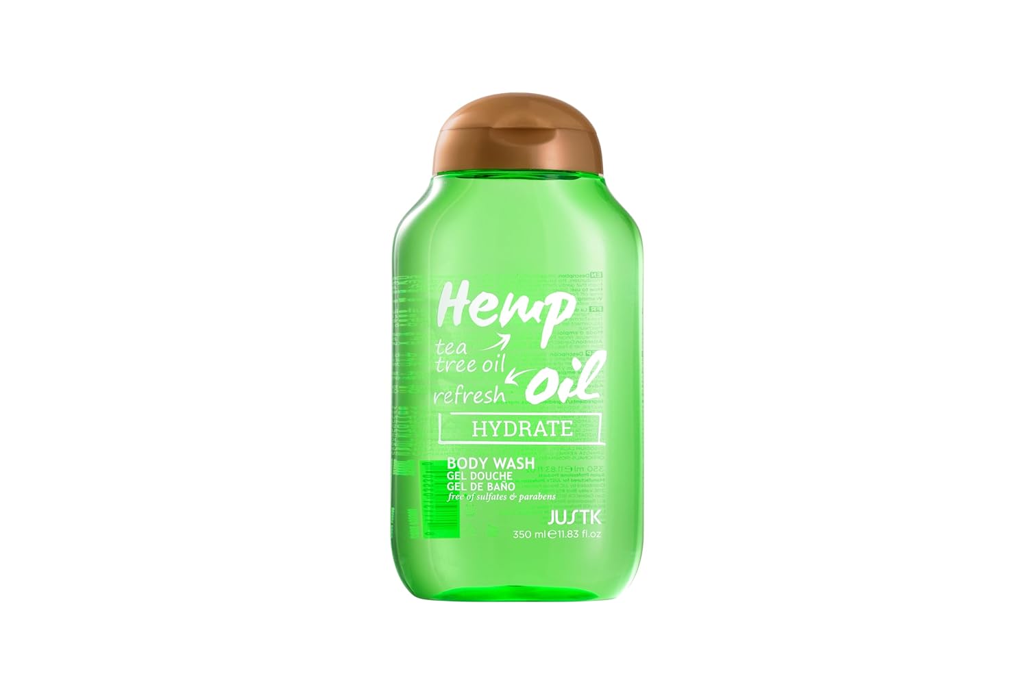 Justk Hemp Oil and Tea Tree Oil Body Wash, Tea Tree Body Wash, Natural Plant Formula, Effectively Removes Excess Skin Oil, Suitable for Men and Women