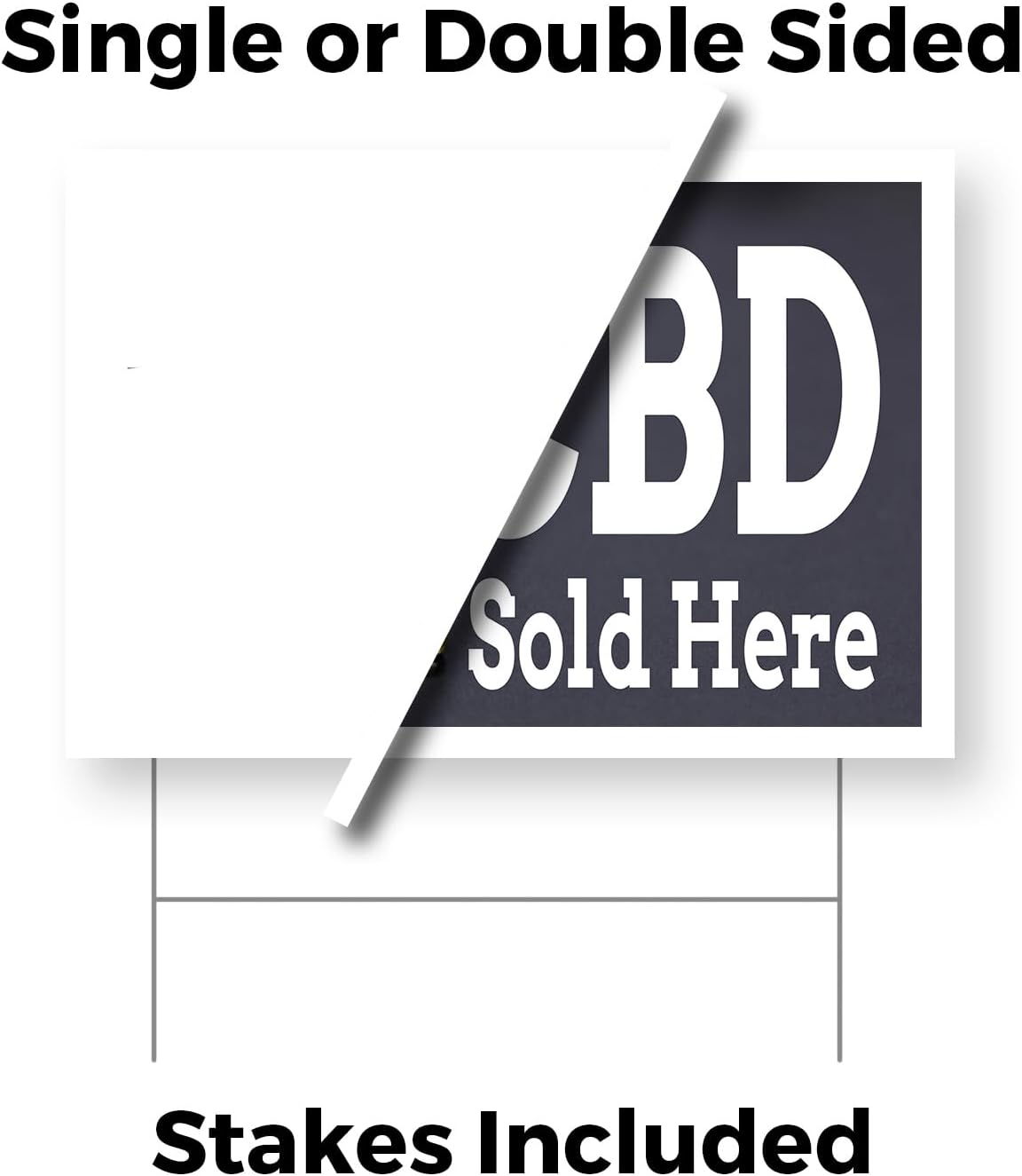 CBD Sold Here Yard Sign 2 Pack of 24 Inch x 36 Inch Double Sided Weatherproof Heavy-Duty Plastic with Stake | Herbal Remedies, Stress Relief, Natural Wellness | Made in USA - Image 3
