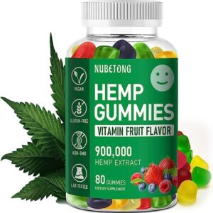 Hemp Gummies High Potency Extra Strength Hemp Oil Extract Organic Edible Gummy Supplement for Adult Gummy for Sleep, Pain, Anxiety