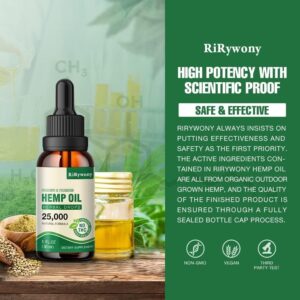 (3-Pack) High Potency Hemp Oil - 25,000 Maximum Strength - Natural Hemp Oil - C02 Extraction,Organic, Vegan, Non-GMO