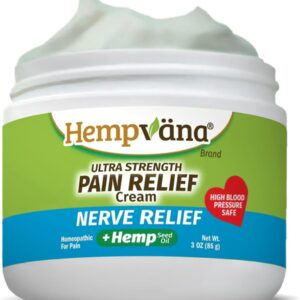 Hempvana Ultra-Strength Nerve Relief Cream w/100% Pure Hemp Seed Oil, AS SEEN ON TV, Relieves Nerve Pain, Shooting Pain, Joint Pain, Tingling, Muscle Cramps, Crawling Sensations, 3 oz Jar