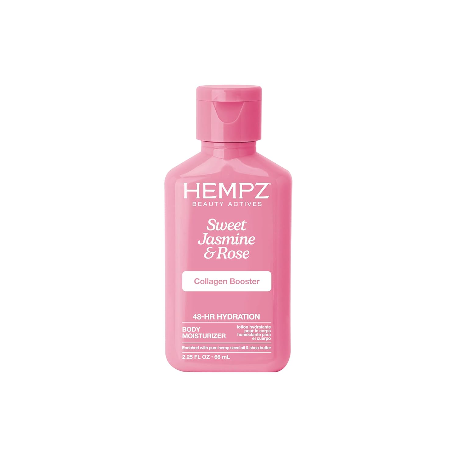 Hempz Mini Collagen-Infused Jasmine & Rose Body Moisturizer, 2.25 oz - Paraben-Free, Vegan, Cruelty-Free