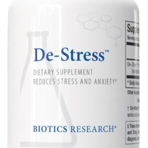 BIOTICS RESEARCH De-Stress Patented Nutrient Designed to Support Calmness, Healthy Sleep Habits, All-Natural Supports Mental Wellness & Calm. 30 Capsules