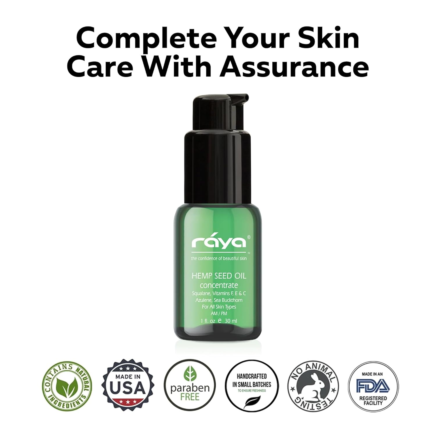 Raya Hemp Seed Facial Oil Serum (529) | for Sensitive and Oily Skin Types, Nourishing, Moisturizing & Revitalizing, Instantly Hydrates Acne-Prone, Vegan & Non-GMO Skincare, Fast-Absorbing - 30 ml - Image 4
