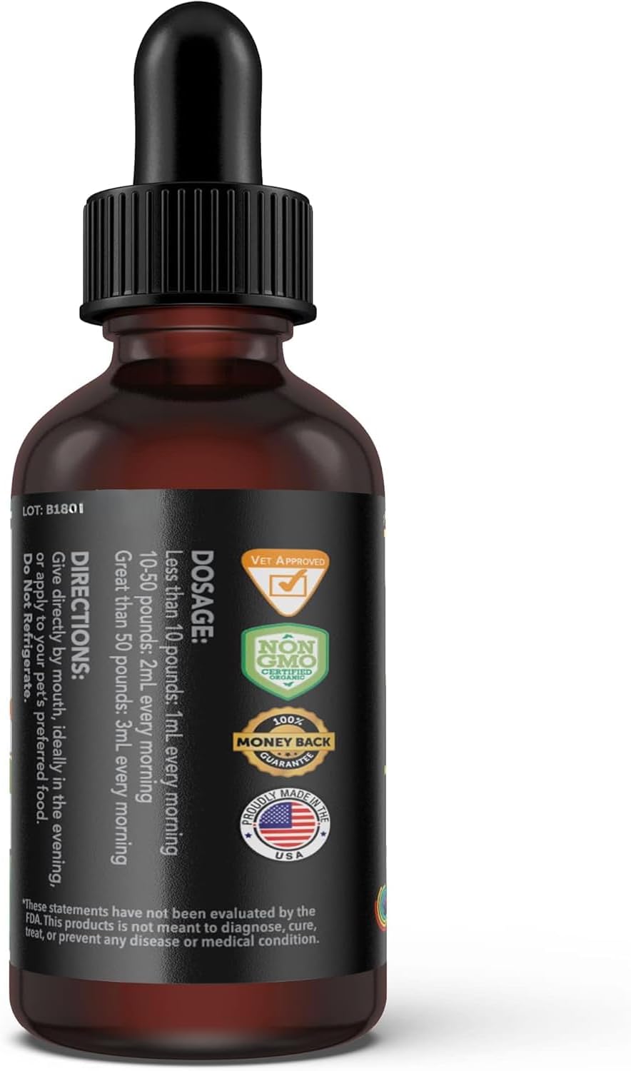 RestoraPet PM Formula Organic Wellness Oil Dogs and Cats 600mg Anti-Inflammatory Liquid Drops Promote Joint Pain Relief and Mobility with Organic Turmeric Curcumin CoQ10 – Bacon Flavor 2 oz. - Image 6